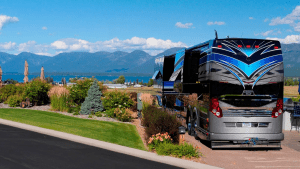 RV in beautiful mountain setting in Montana