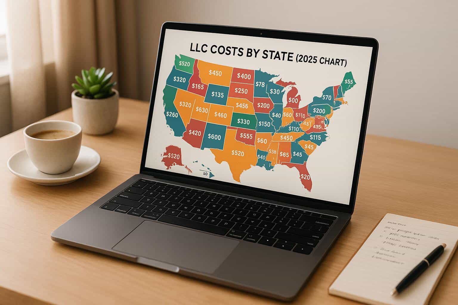 How Much Does It Really Cost to Start an LLC in Each State? (2025 Chart)