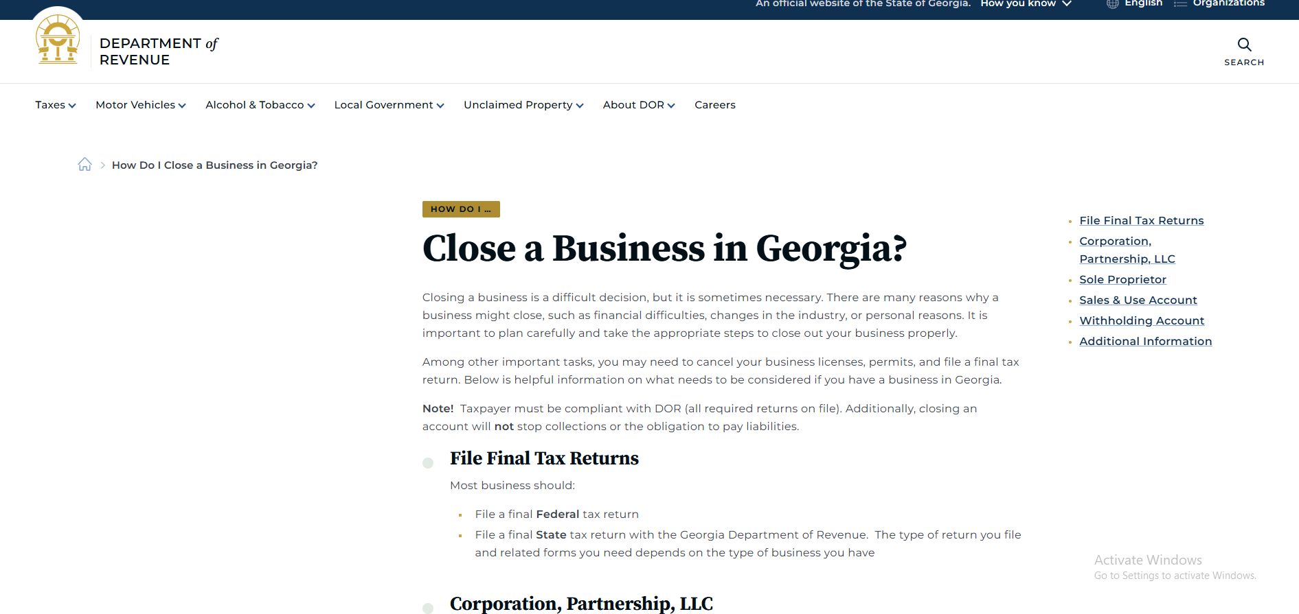 Step-by-step guide on dissolving an LLC in Georgia, including filing final tax returns and legal procedures for business dissolution.
