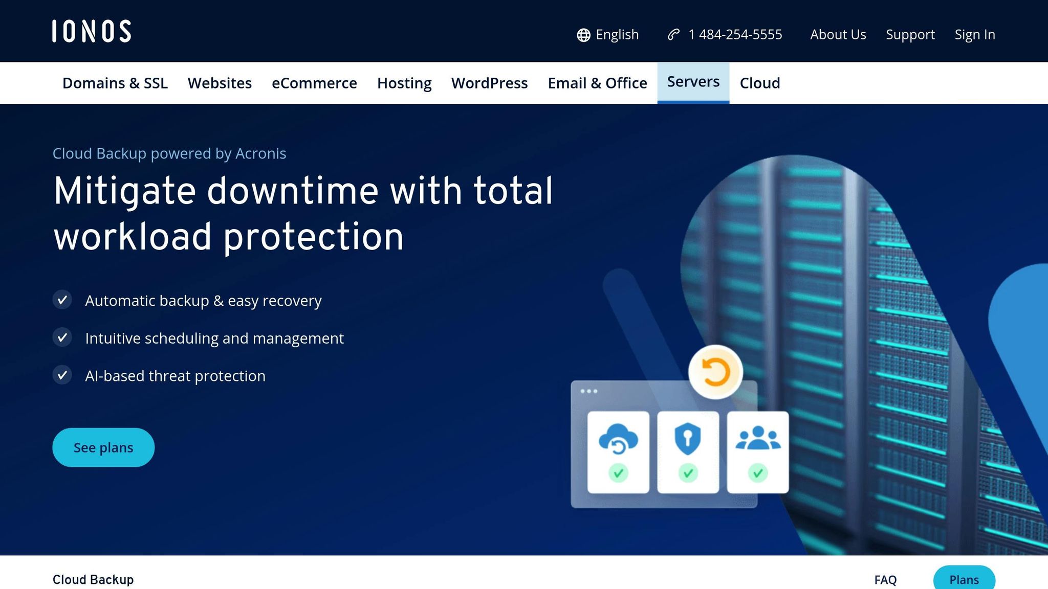 Business Anywhere cloud backup platform ensuring secure, reliable data protection for small businesses with automatic backups and AI threat protection.