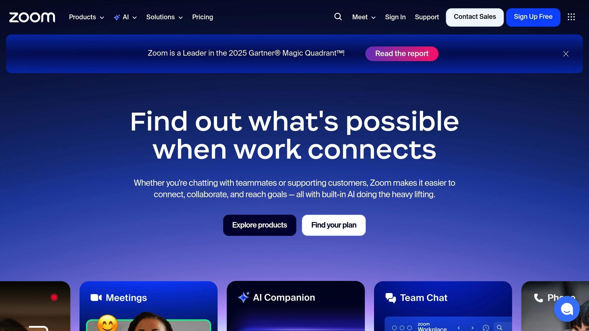 Zoom platform showcasing features for remote team collaboration and communication in a professional setting.