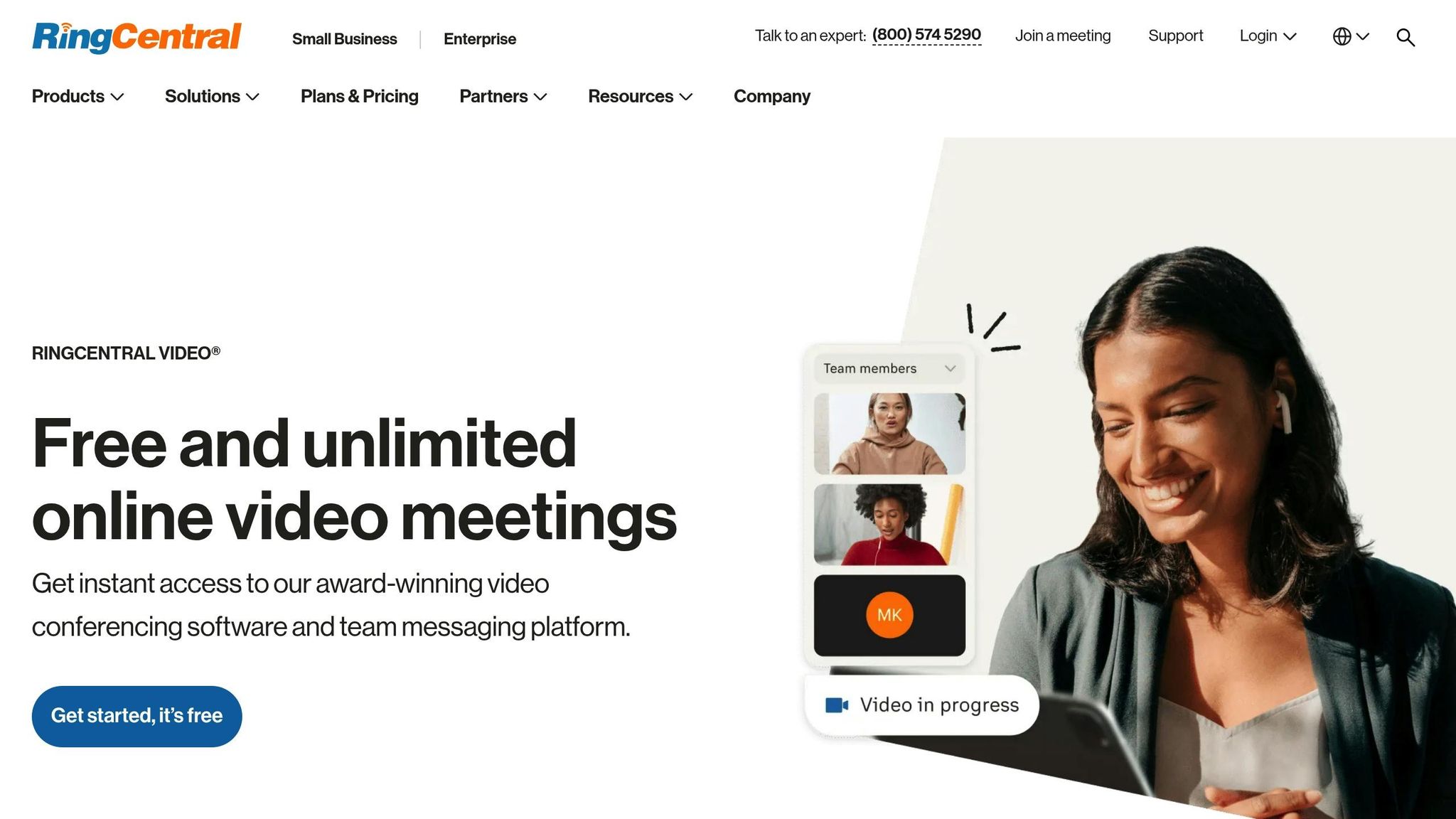 Smiling woman using a tablet for online video meetings with team members, showcasing remote collaboration tools.