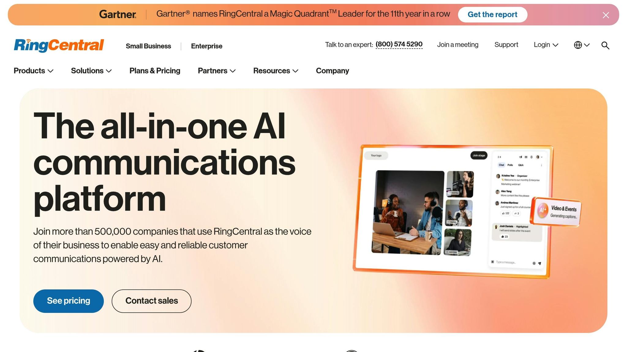 RingCentral offers an all-in-one AI-powered communication platform for businesses, enabling reliable customer interactions and seamless team collaboration.