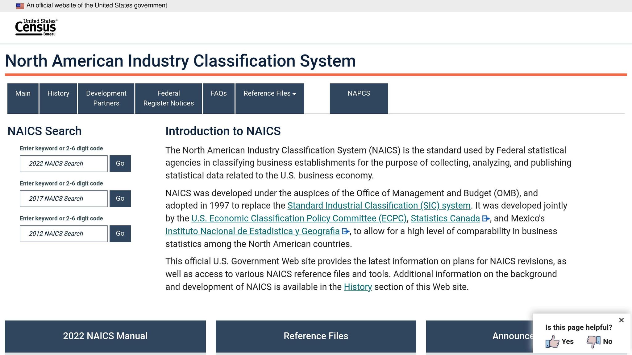 Overview of NAICS system used for industry classification and economic analysis in North America.