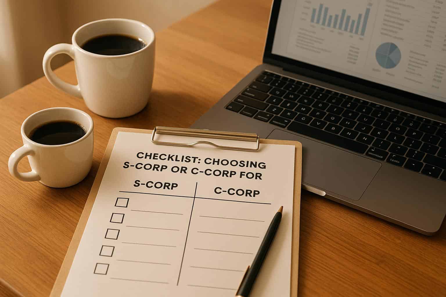 Checklist: Choosing S-Corp or C-Corp for Taxes