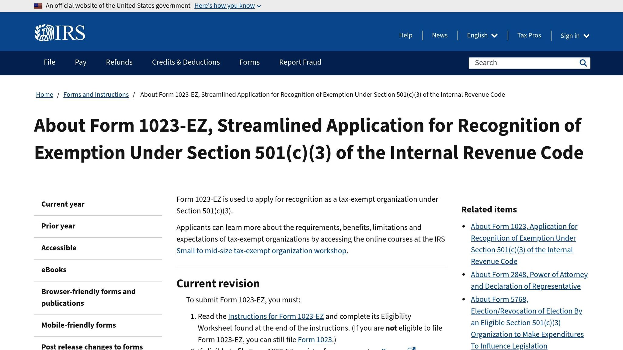 Form 1023-EZ