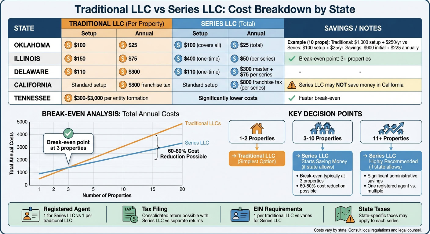 Traditional LLC vs Series LLC Cost Comparison for Rental Properties