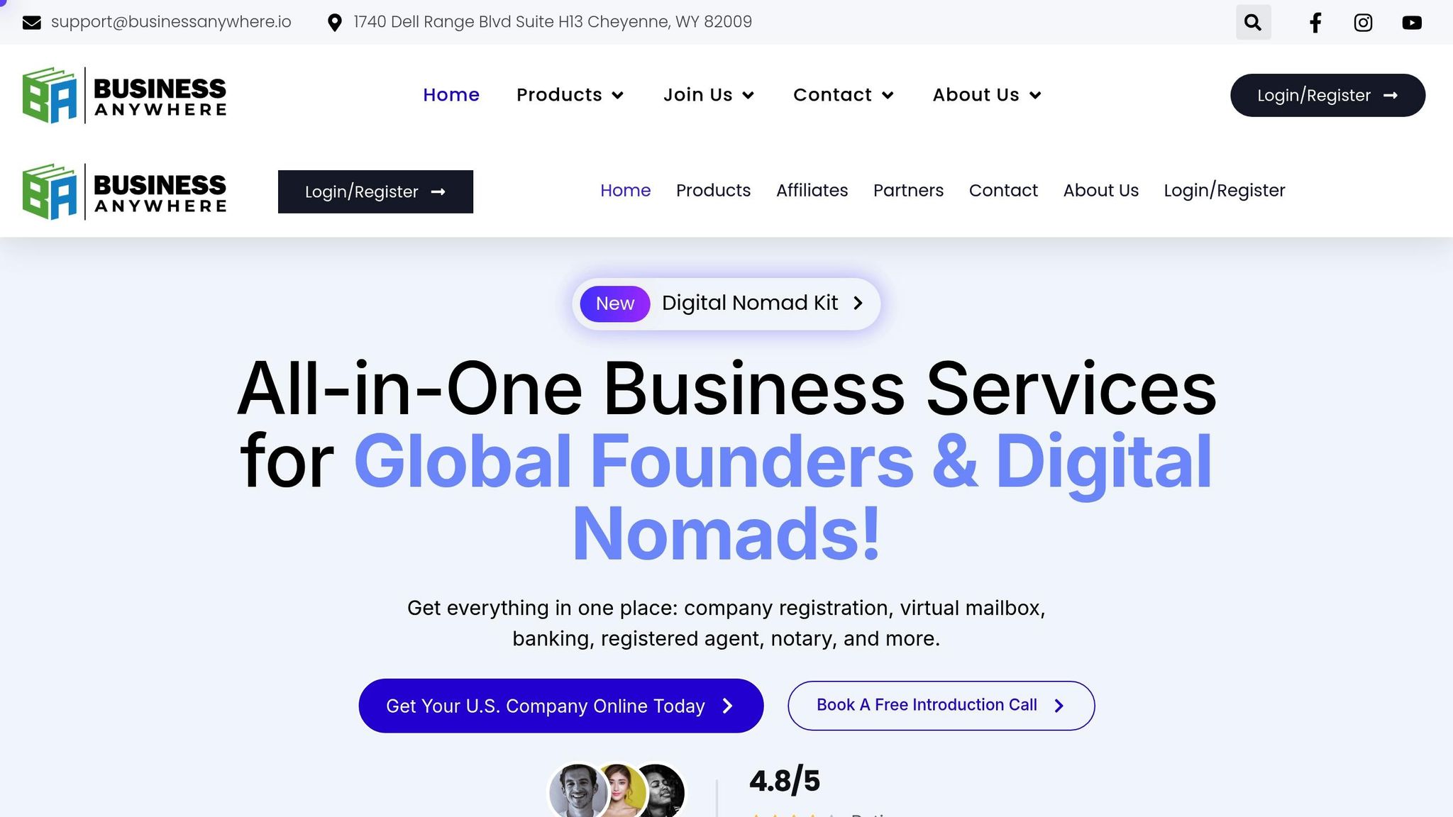 Business Anywhere offers all-in-one business services for global founders and digital nomads, including company registration, banking, and legal support.