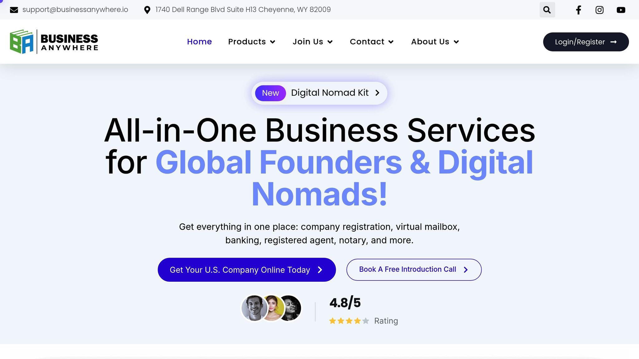 Business Anywhere offers comprehensive business services including LLC setup, company registration, and virtual mailbox solutions for entrepreneurs.