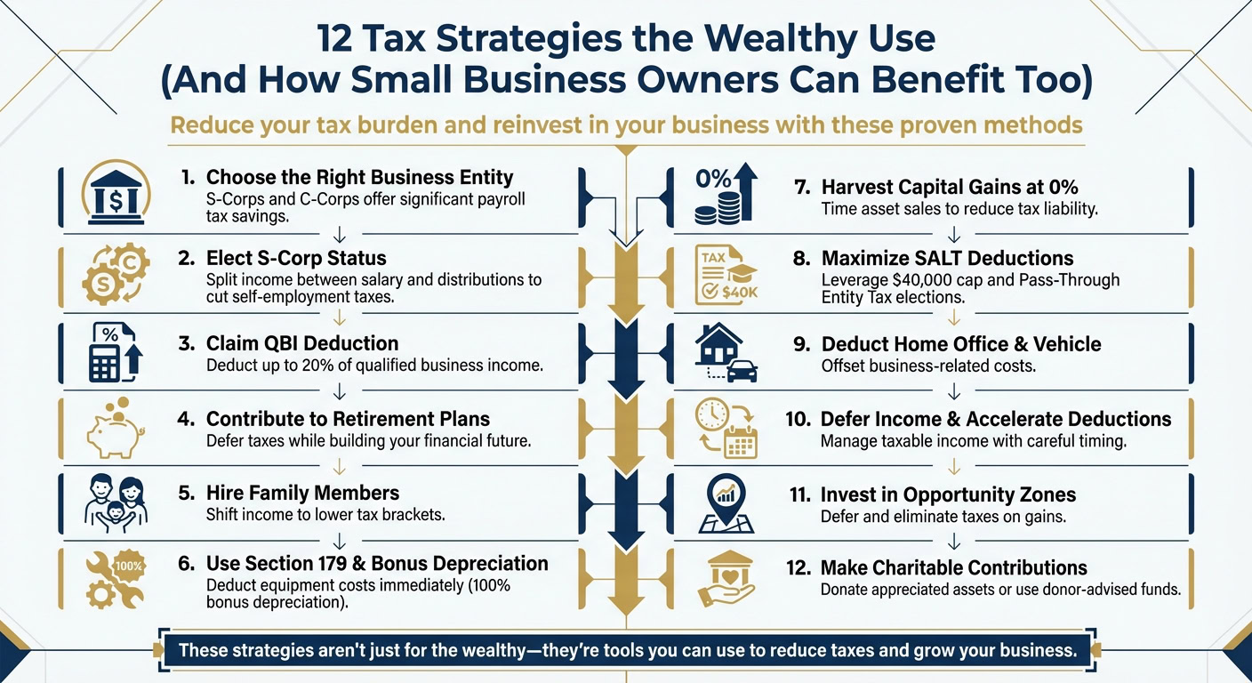 12 Tax Strategies Wealthy Individuals and Small Business Owners Use to Save on Taxes