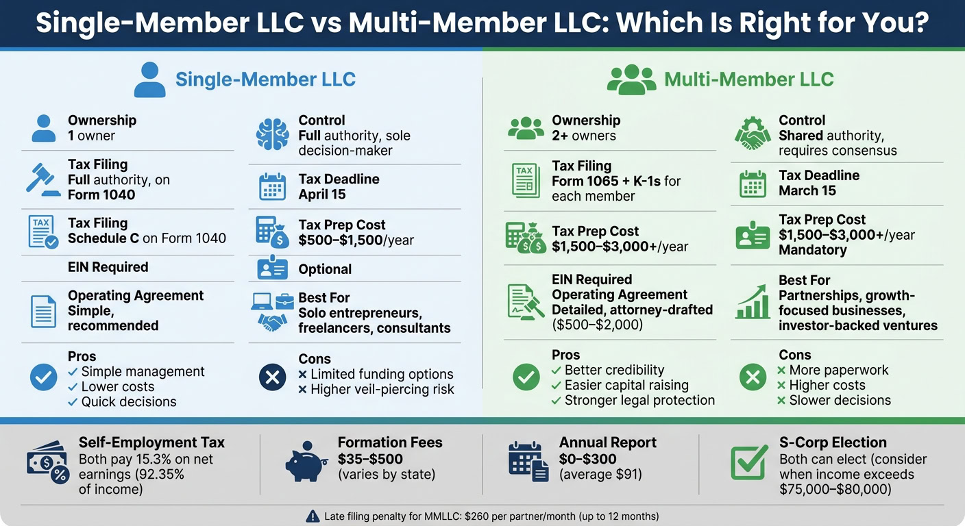 Single-Member LLC vs Multi-Member LLC: Key Differences Comparison Chart