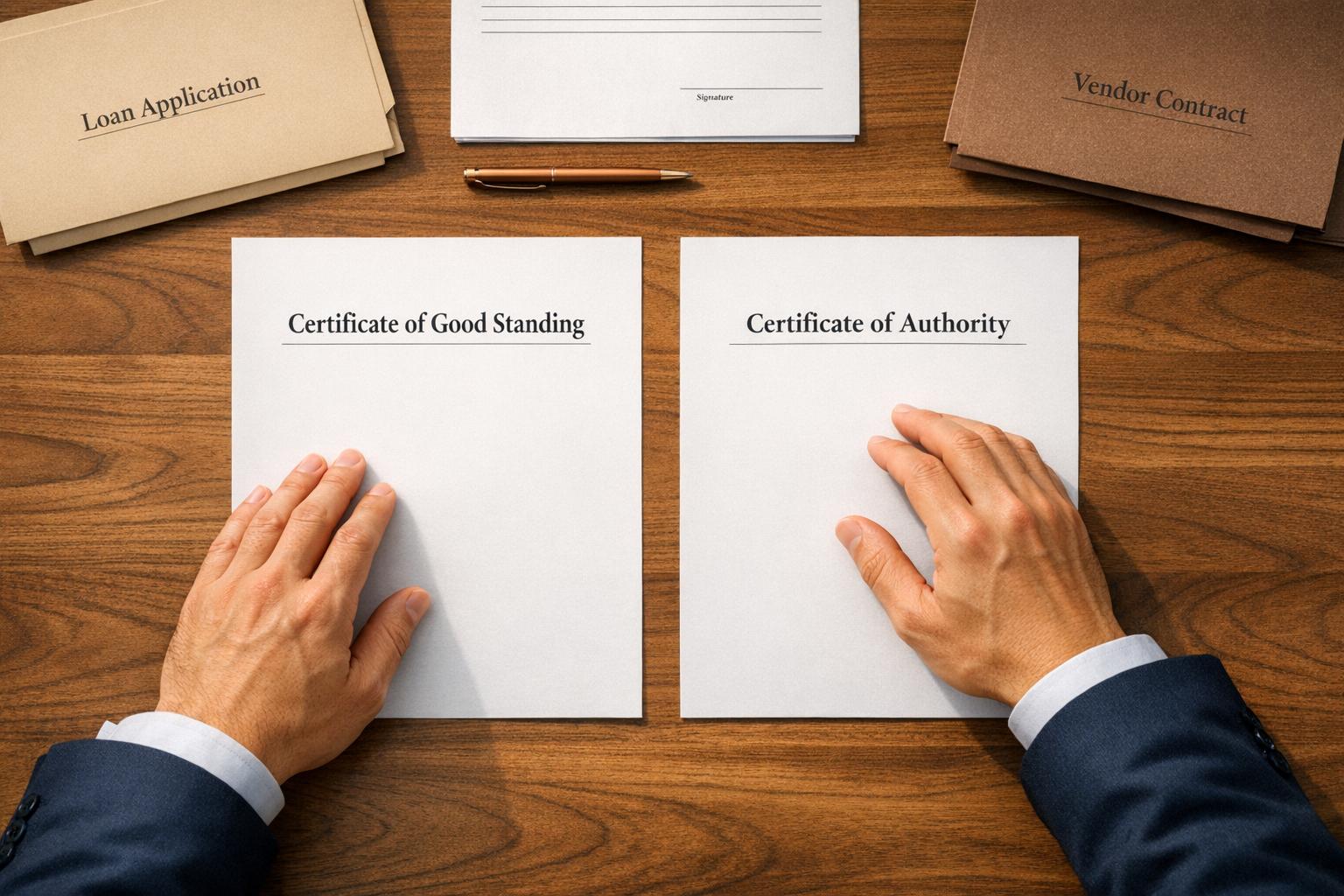 Certificate of Good Standing vs Certificate of Authority
