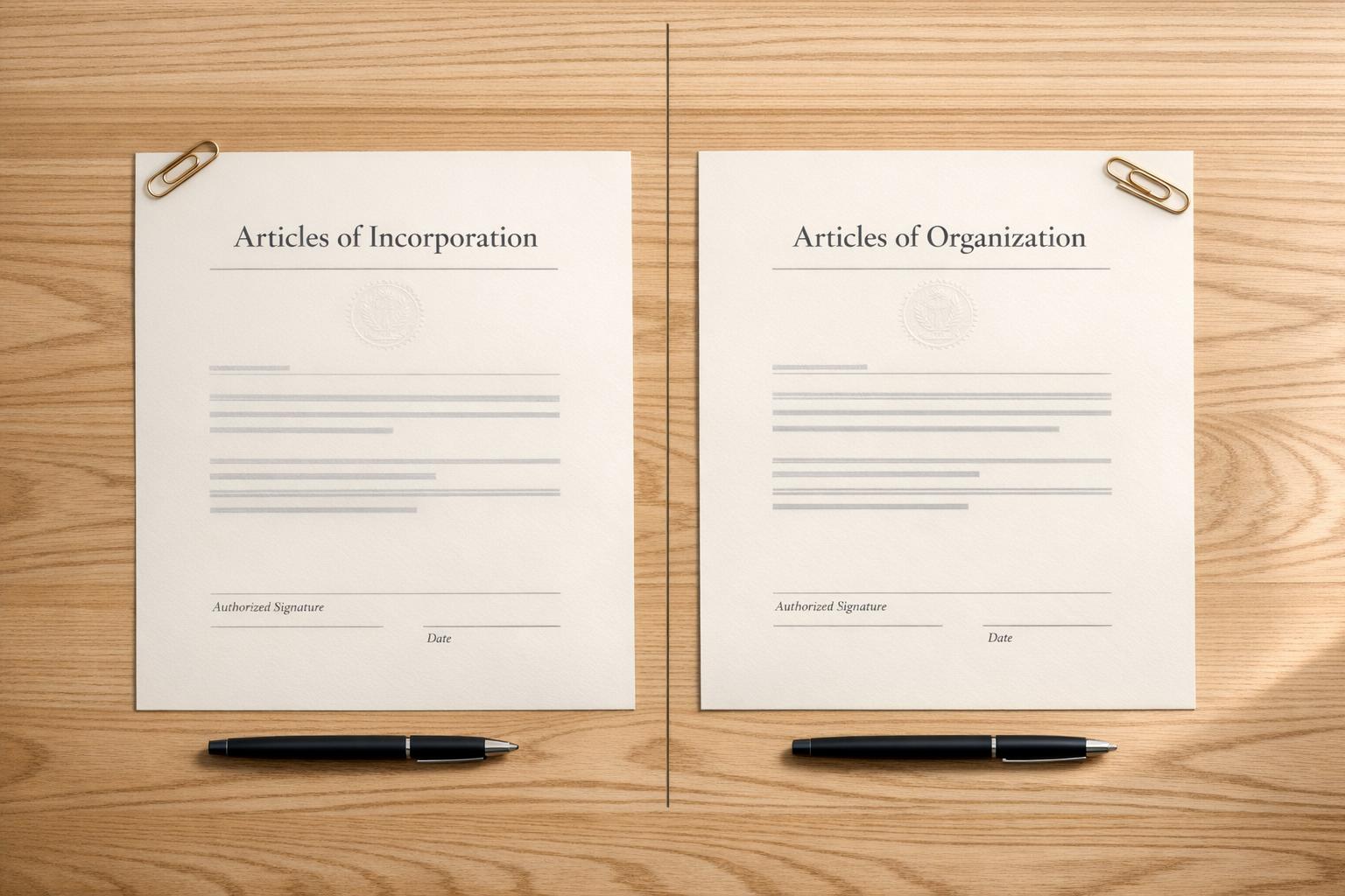 Articles of Incorporation vs Articles of Organization