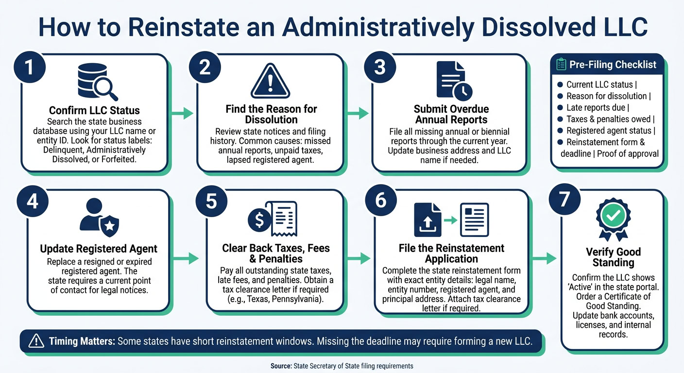 How to Reinstate an Administratively Dissolved LLC: Step-by-Step