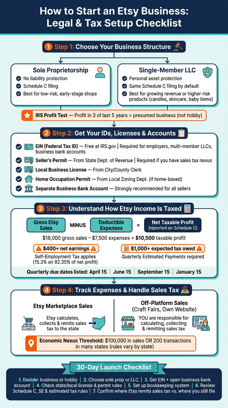 How to Start an Etsy Business: Legal & Tax Setup Checklist