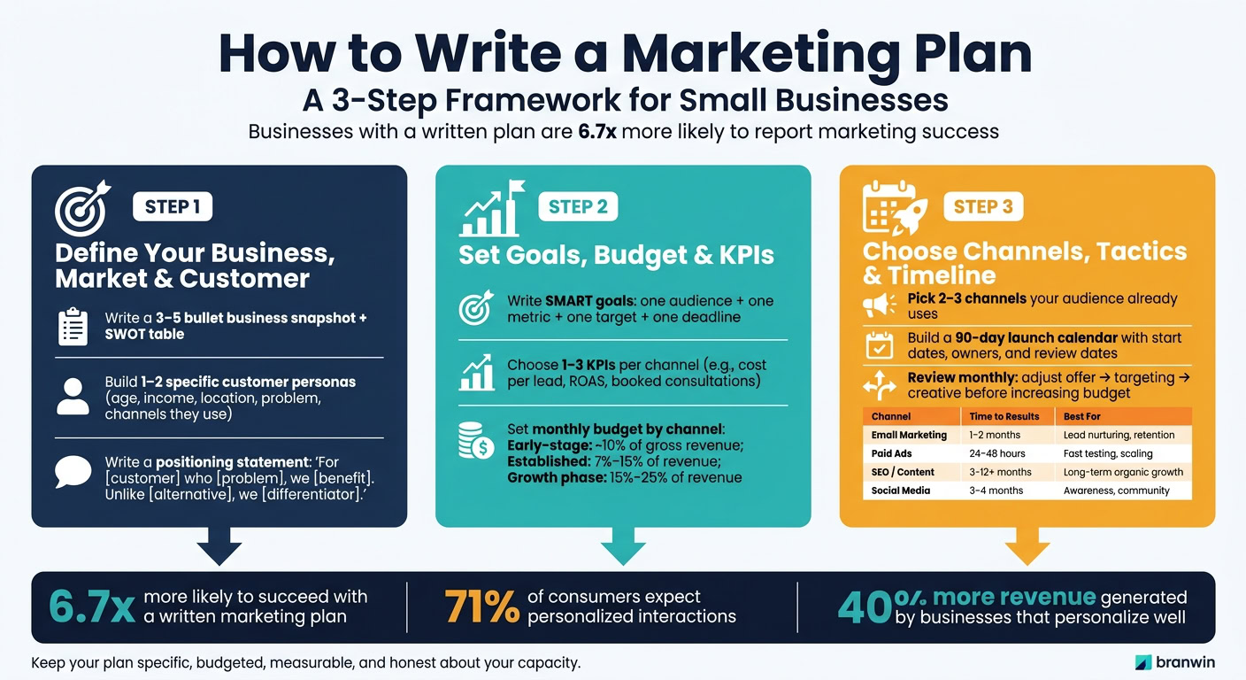 How to Build a Marketing Plan: 3-Step Framework for Small Businesses