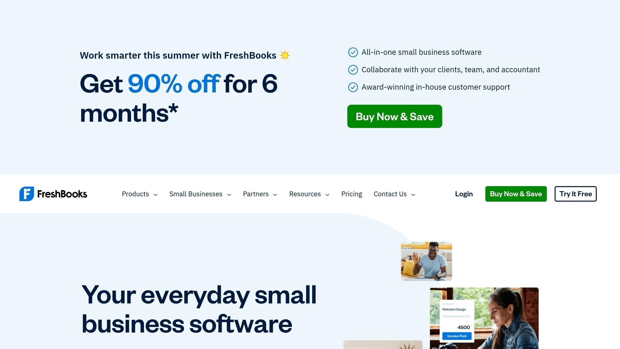 Business Anywhere logo with a laptop and smartphone displaying invoicing software for small businesses.