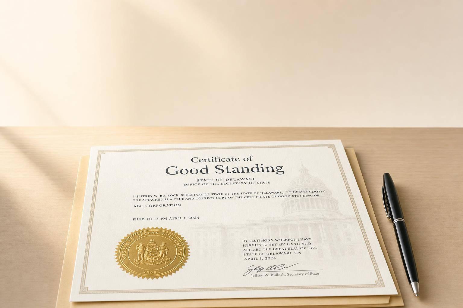 What Is a Certificate of Good Standing and How to Get One