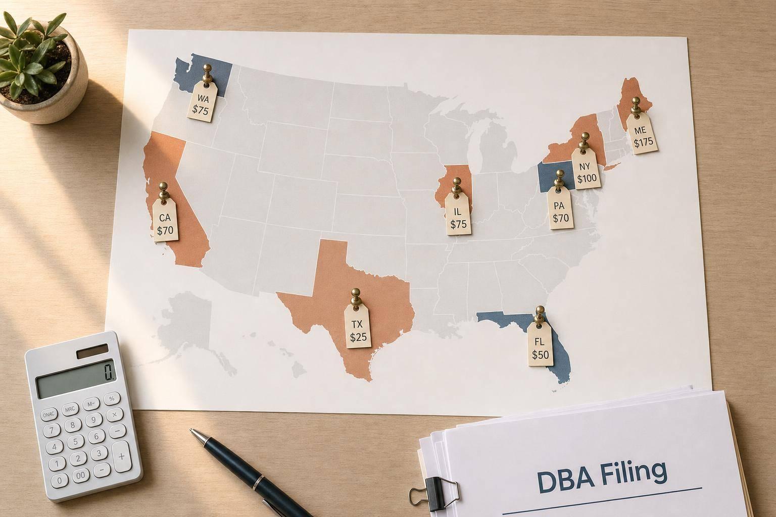 How Much Does a DBA Cost? State Filing Fees Compared
