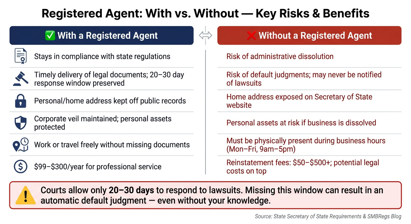 Registered Agent: With vs. Without - Key Risks & Benefits