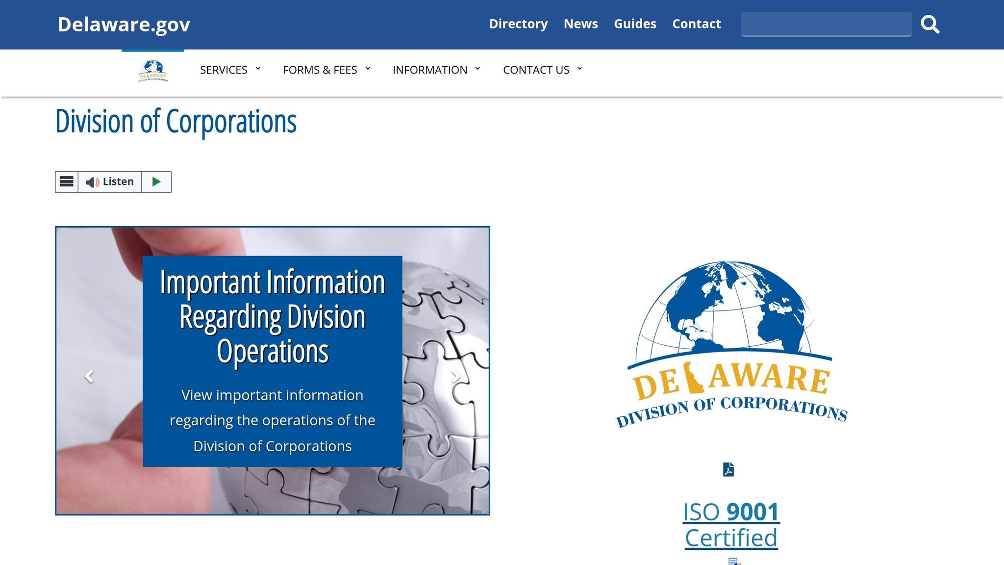 Delaware Division of Corporations provides essential information on division operations and corporate regulations.
