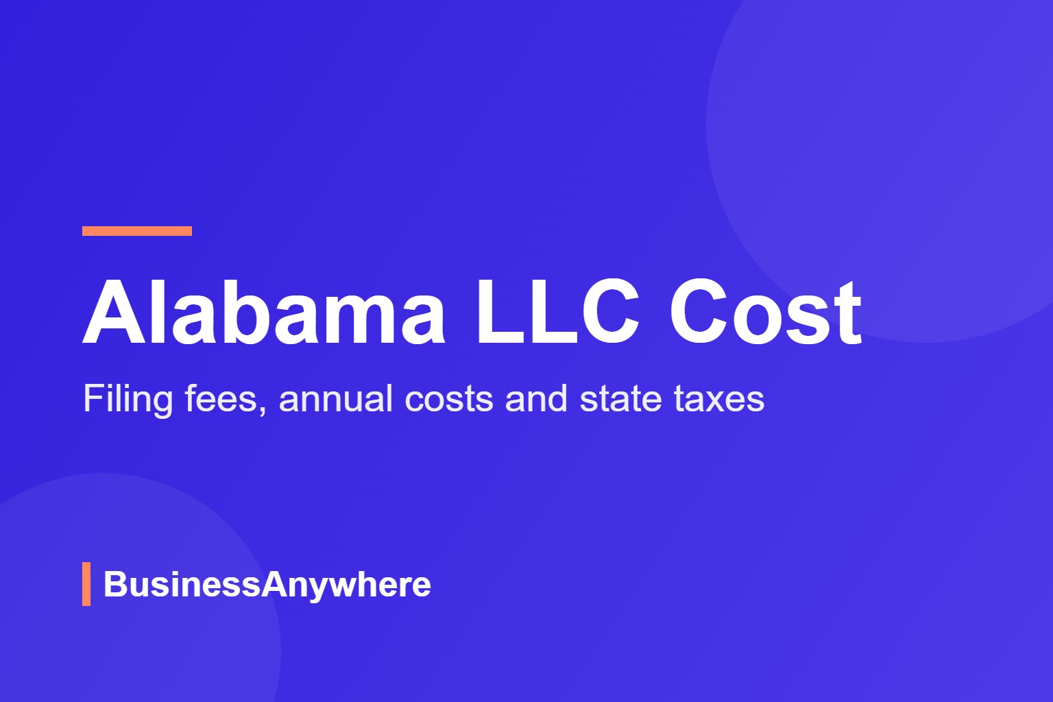 Alabama LLC cost