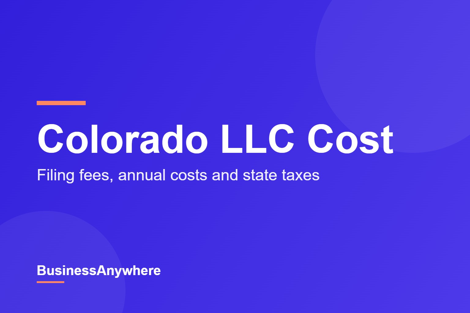 Colorado LLC cost