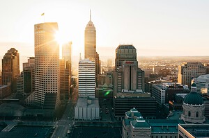 Indianapolis, Indiana skyline at sunrise