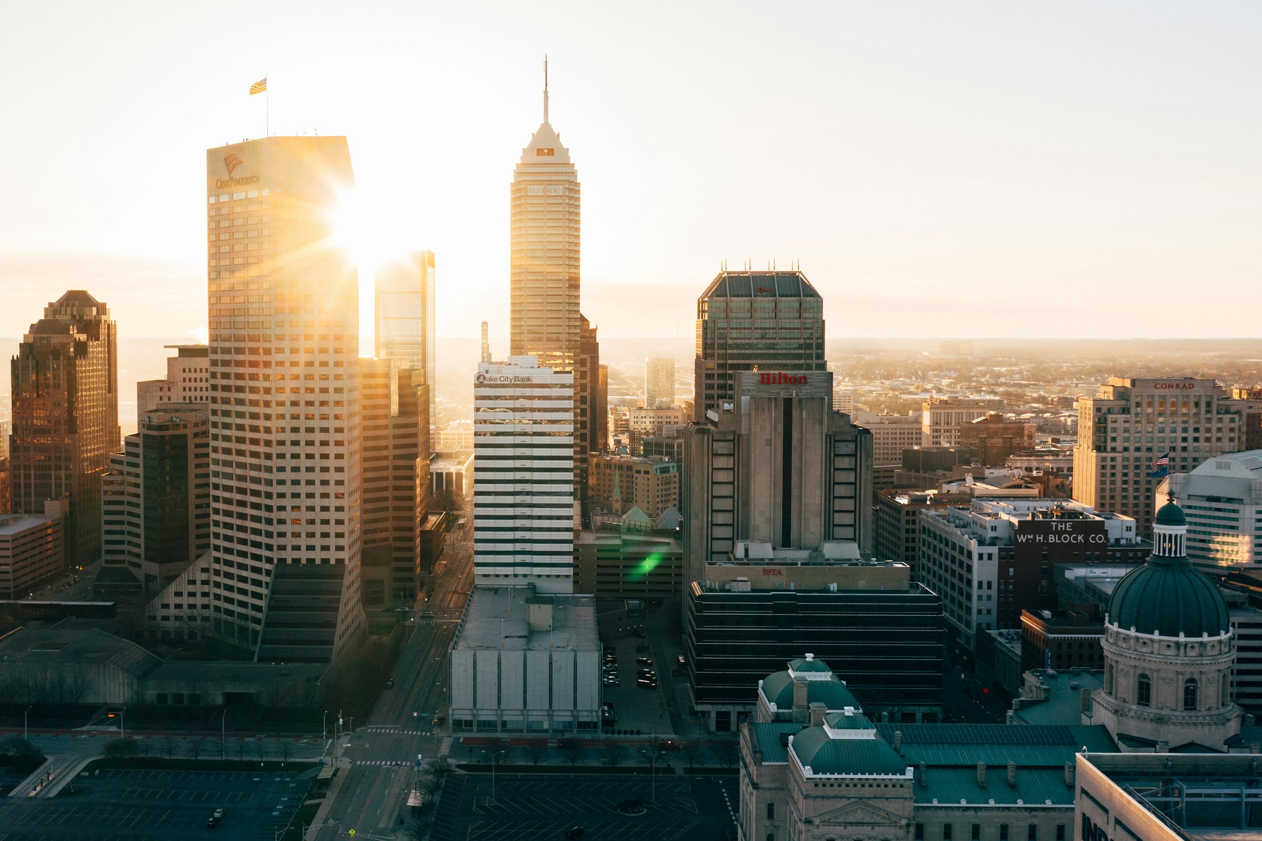 Indianapolis, Indiana skyline at sunrise