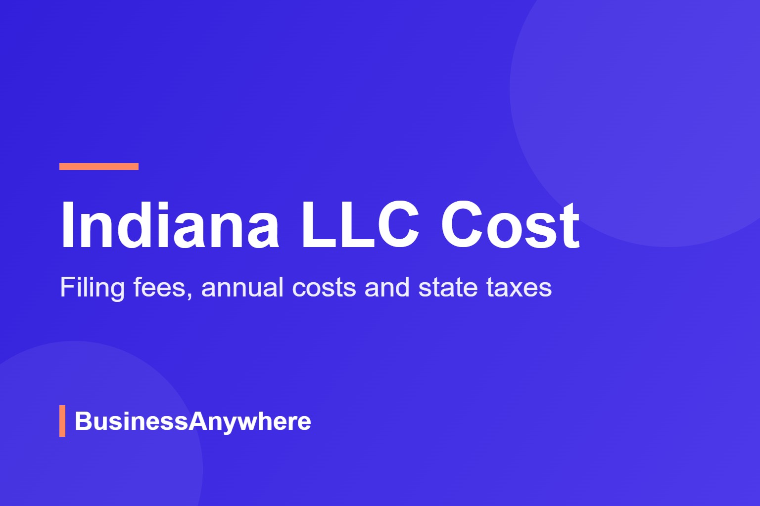 Indiana LLC cost