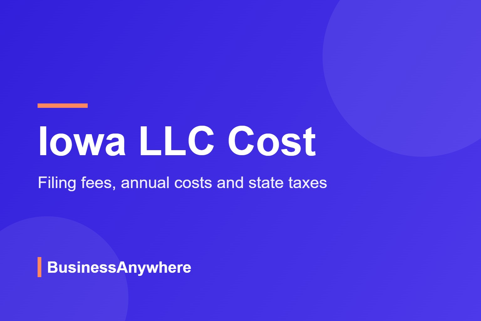 Iowa LLC cost