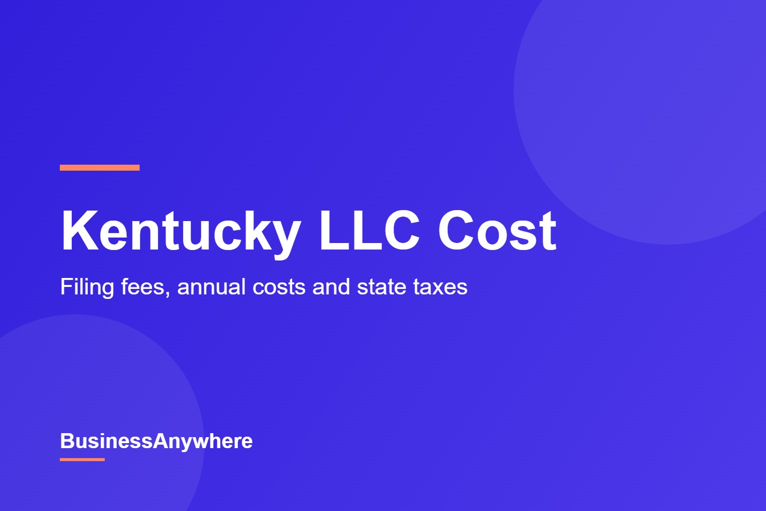 Kentucky LLC cost