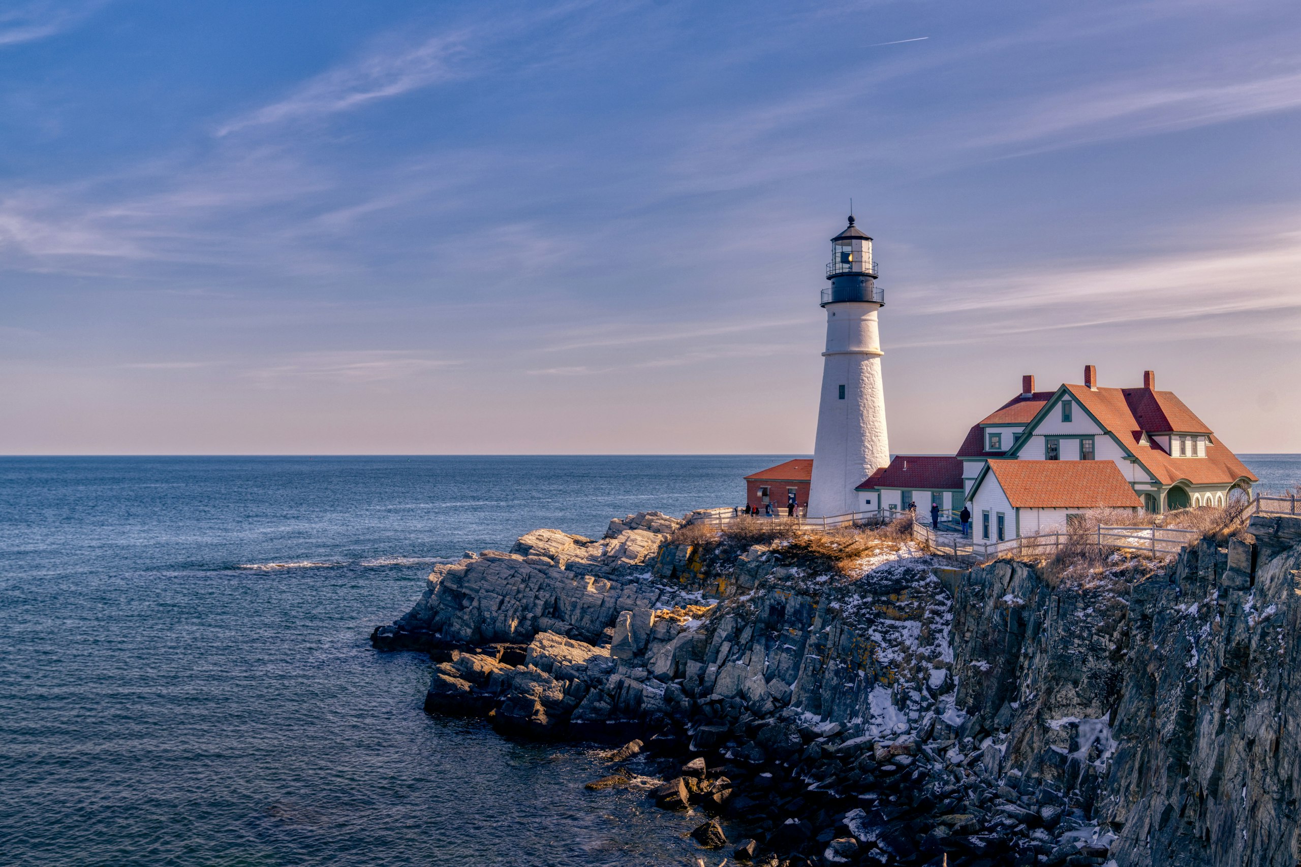 Portland Head Light lighthouse on the rocky Maine coast