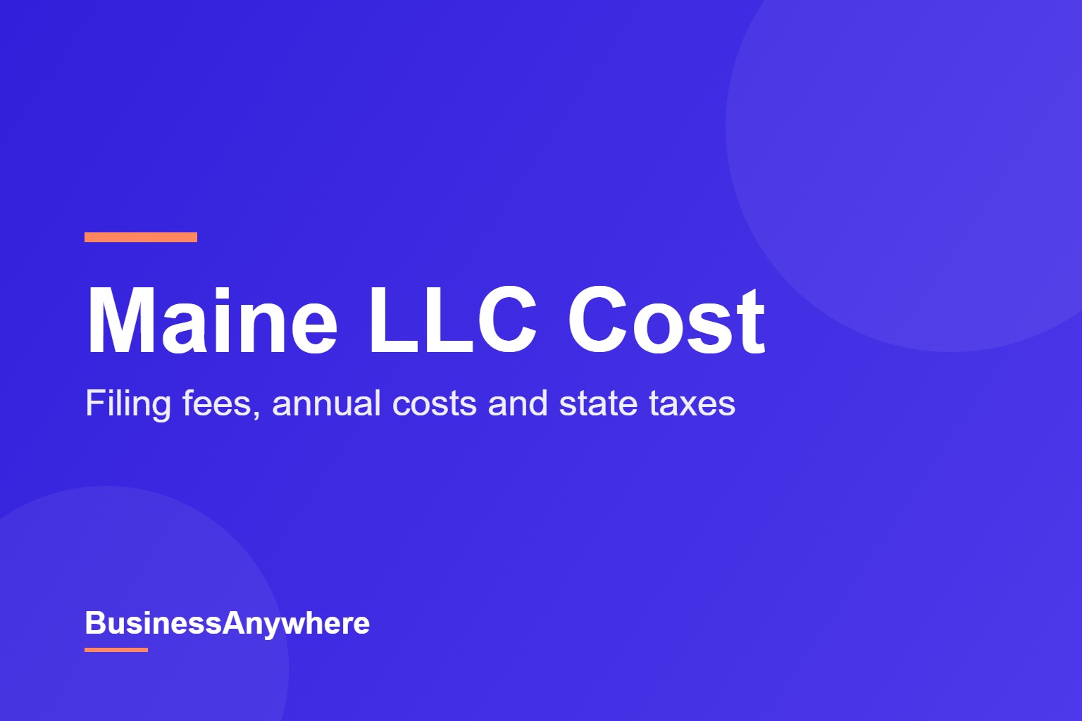 Maine LLC cost