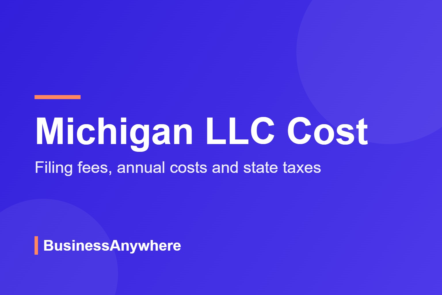 Michigan LLC cost