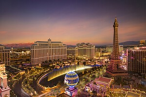 Las Vegas Strip in Nevada at twilight