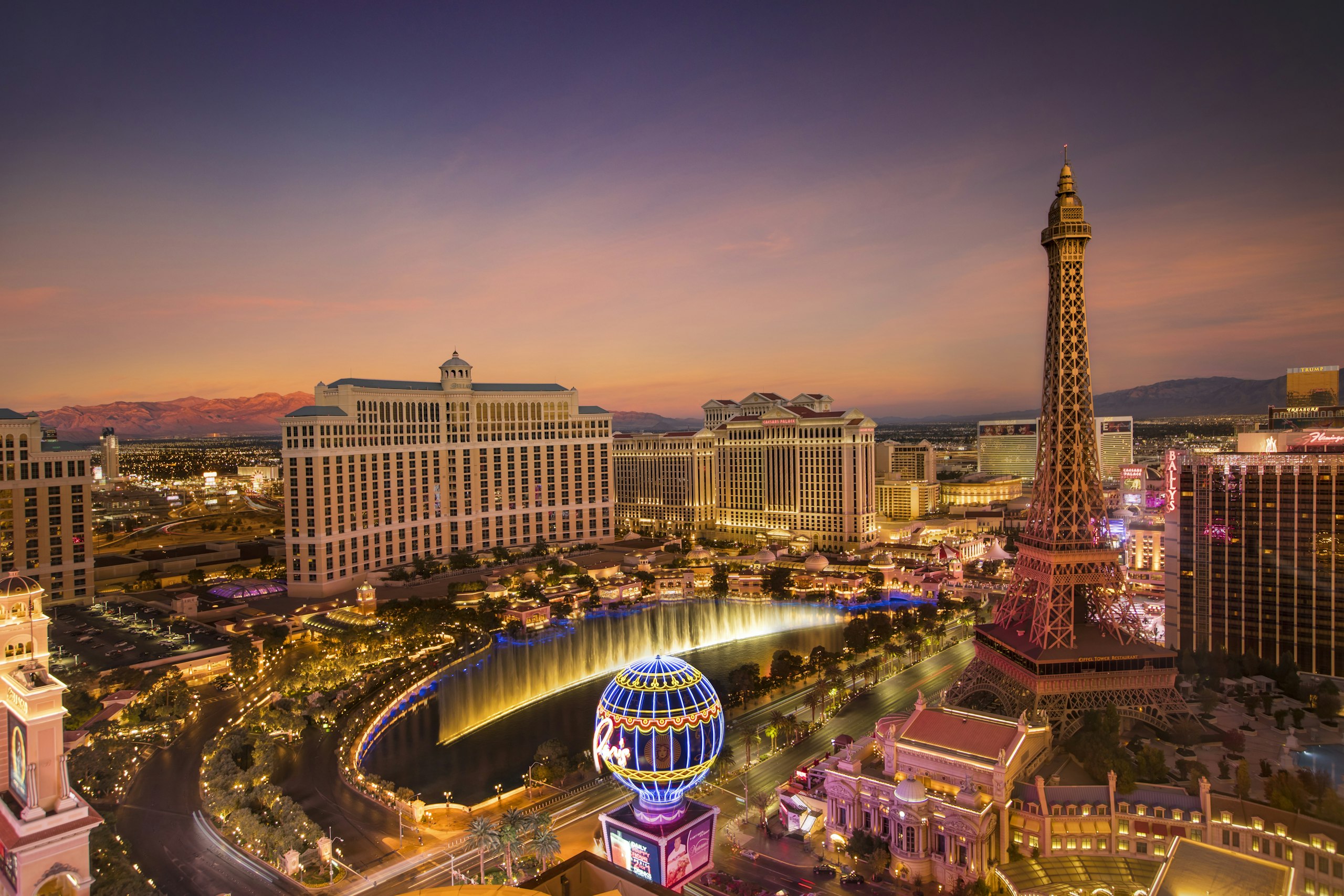 Las Vegas Strip in Nevada at twilight