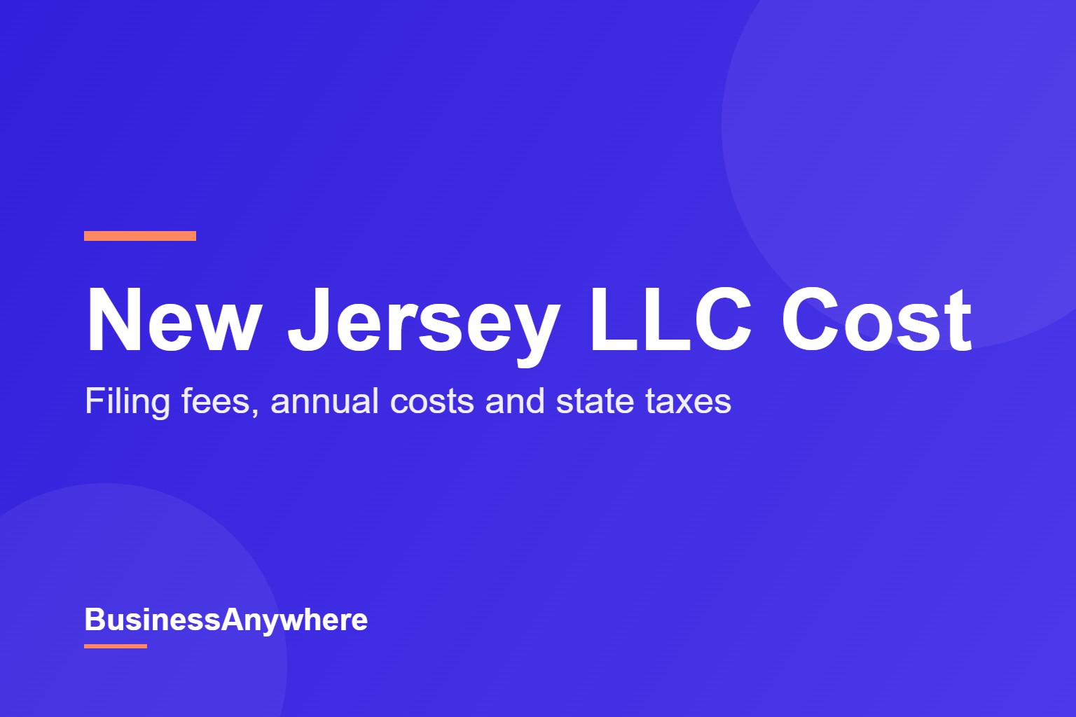 New Jersey LLC cost