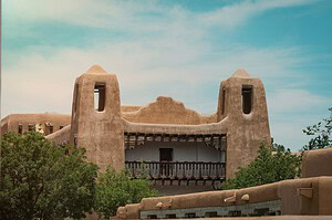 Adobe church in Santa Fe, New Mexico