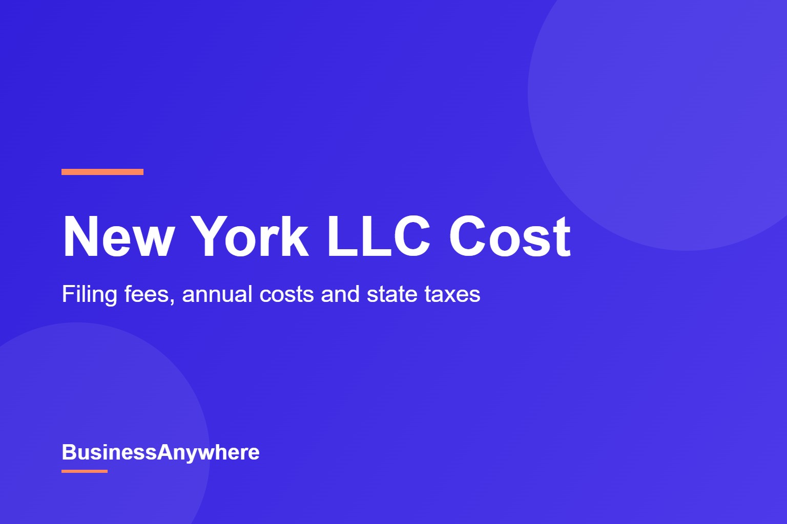 New York LLC cost