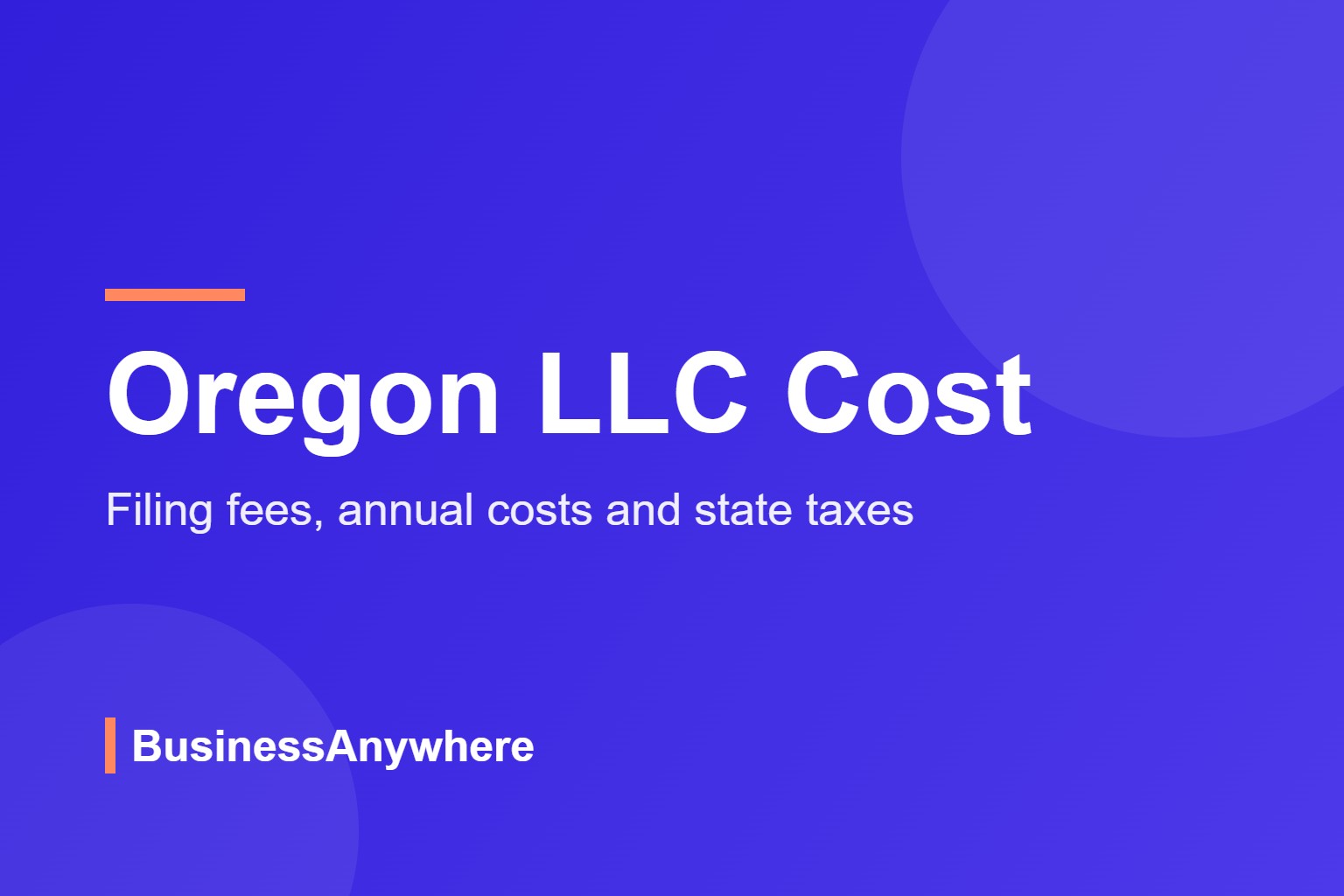 Oregon LLC cost