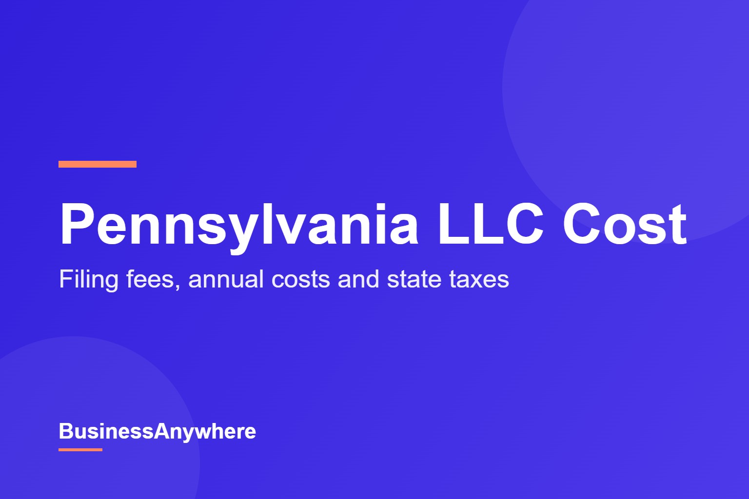 Pennsylvania LLC cost