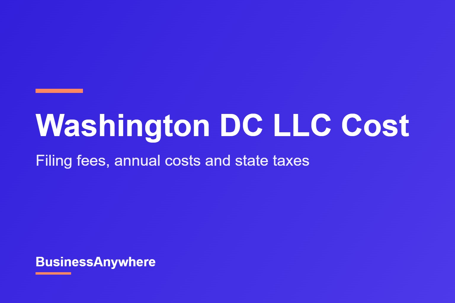 Washington DC LLC Cost cover image