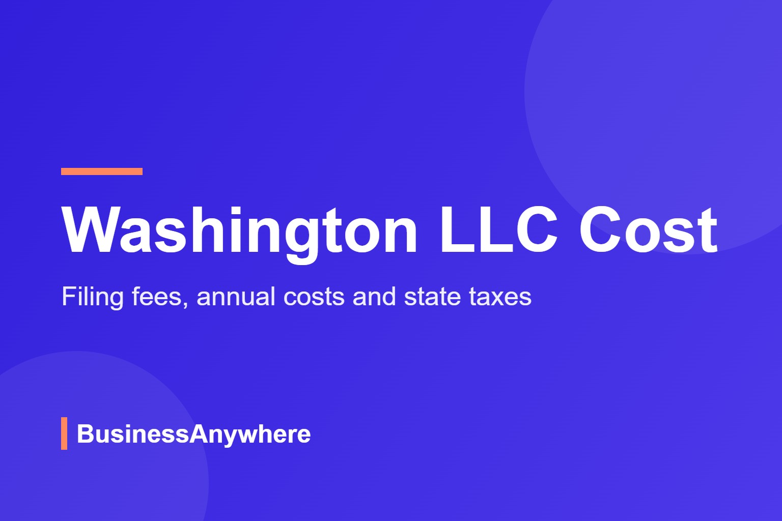 Washington LLC cost