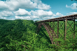 New River Gorge Bridge over a forested gorge in West Virginia