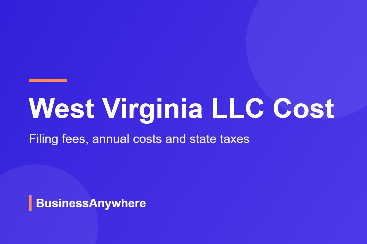 West Virginia LLC cost